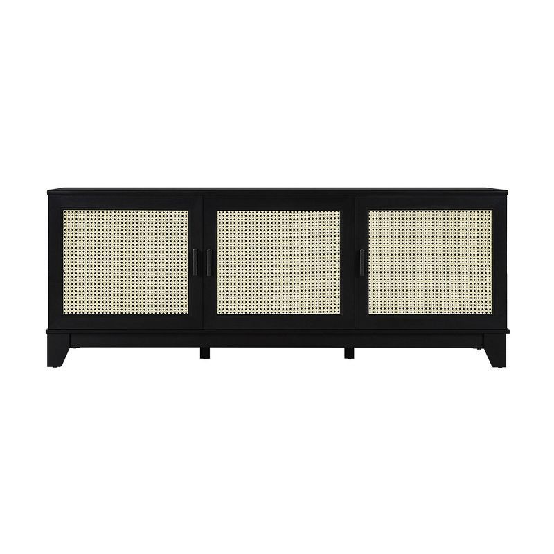 Sheridan Black Cane TV Stand with Graduated Legs