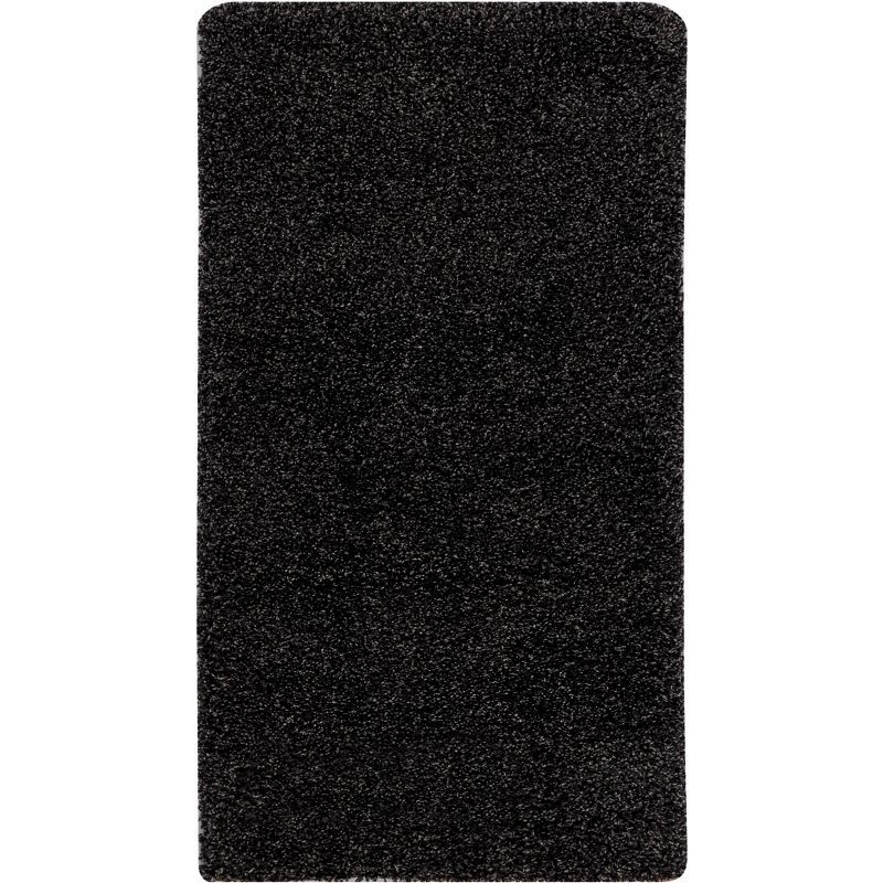 Charcoal Solid Shag Synthetic 4' x 6' Area Rug