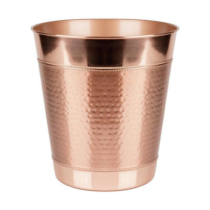 Hudson Polished Copper Stainless Steel Round Wastebasket