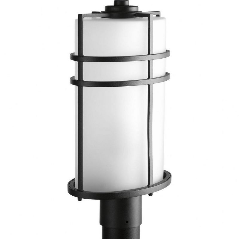 Black Aluminum 17" Outdoor Wall Lantern with Etched Glass Shade