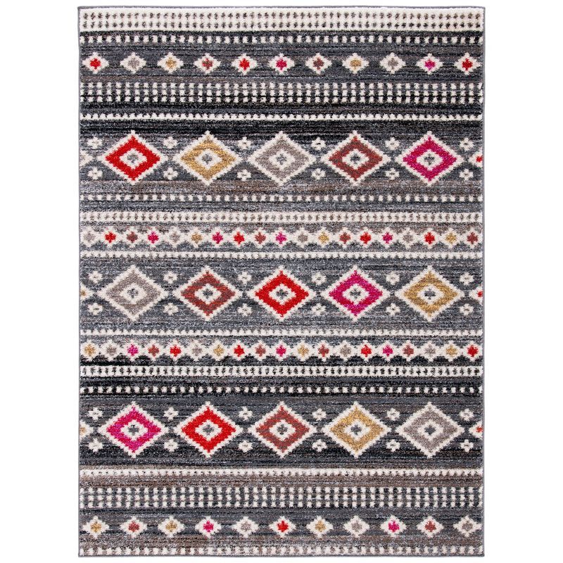 Adirondack Lodge Style 6' x 9' Gray Synthetic Area Rug