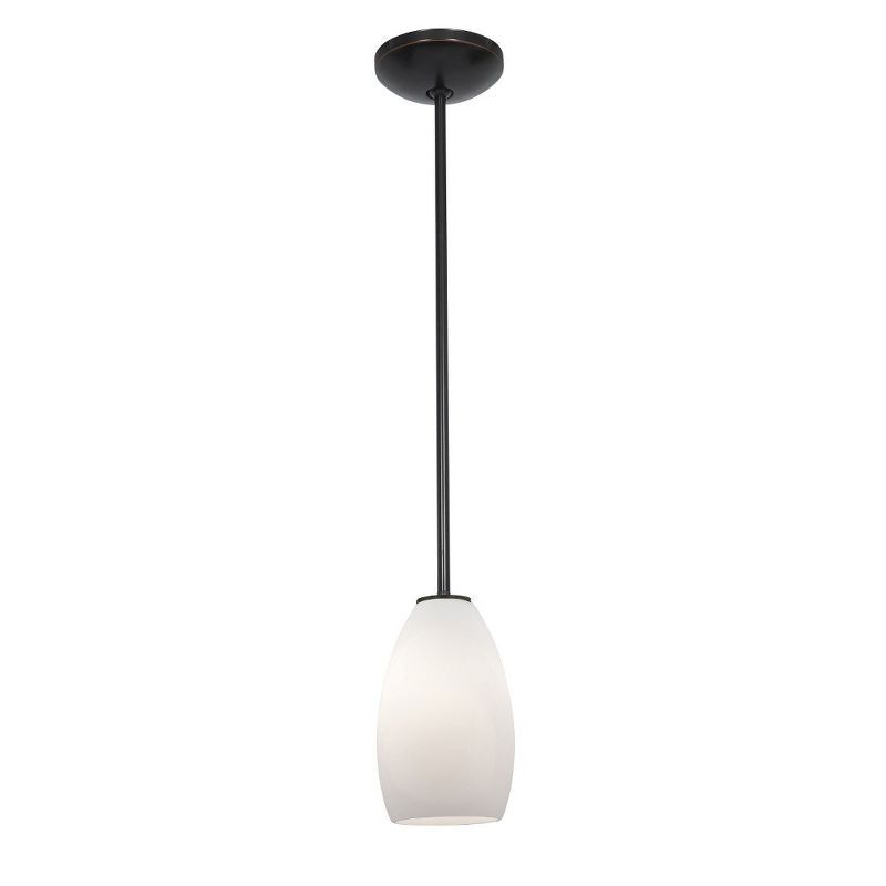 Champagne 9" Oil Rubbed Bronze Glass Pendant Light