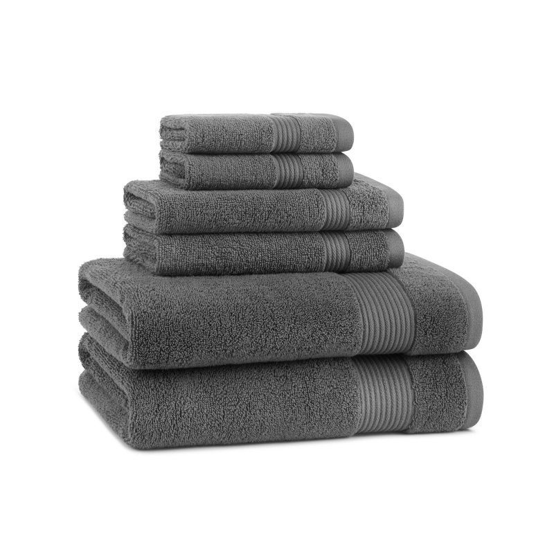 Dark Gray Cotton Hand and Washcloth Set for Kids