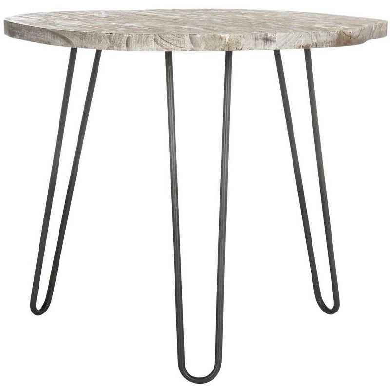 Round Reclaimed Wood Mid-century Modern Dining Table