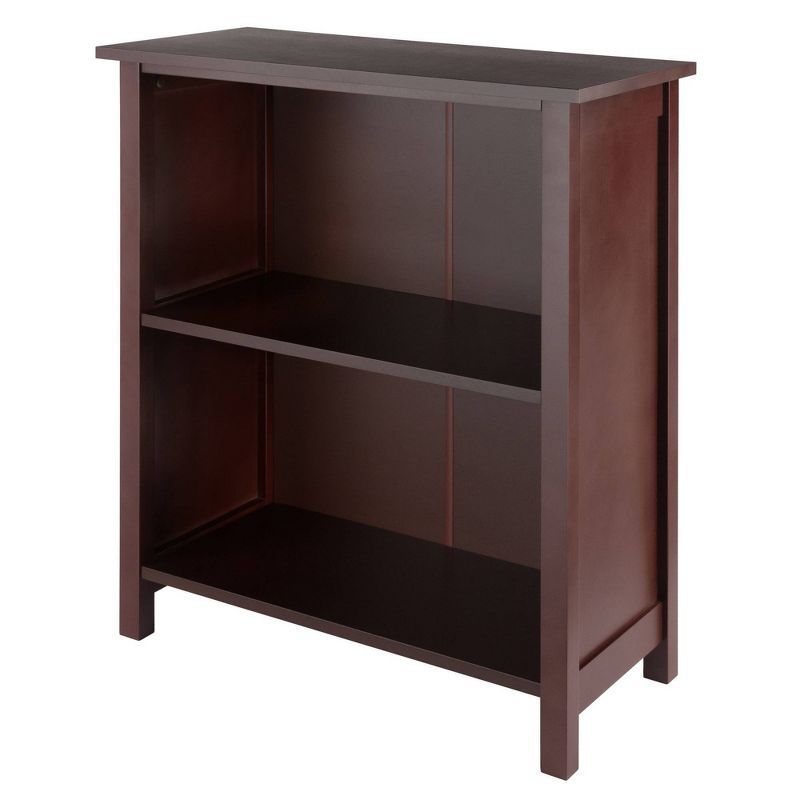 Transitional 3-Tier Medium Walnut Wooden Bookshelf for Kids