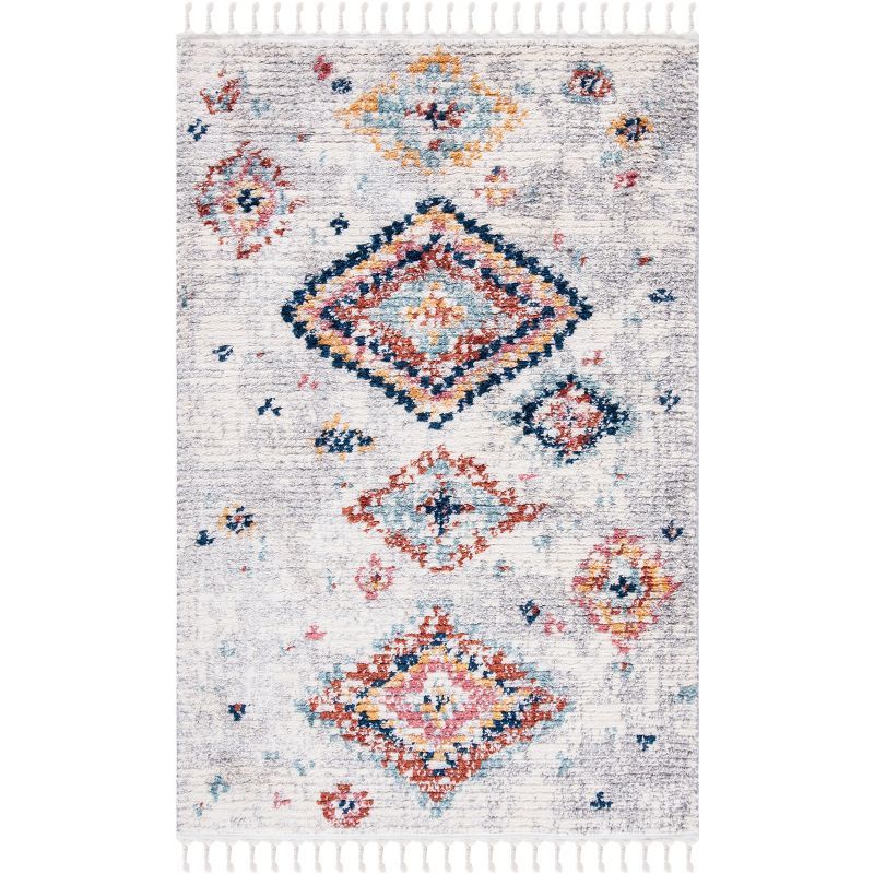 Ivory Diamond Hand-Knotted 4'x6' Synthetic Area Rug