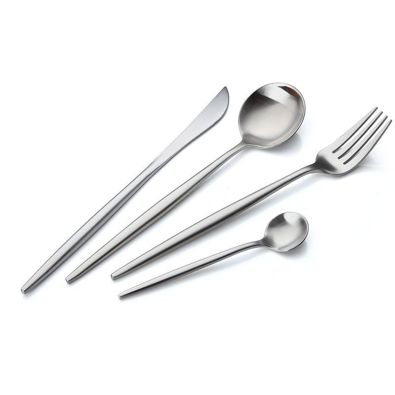 Modern Adaline 16-Piece Stainless Steel Matte Finish Cutlery Set