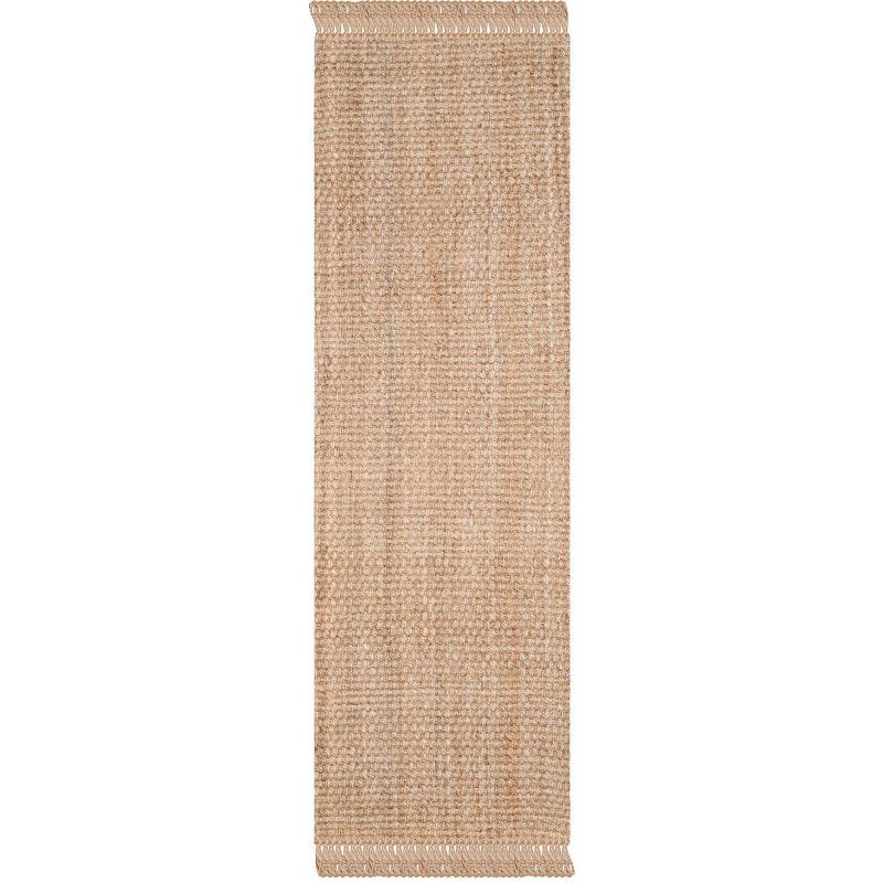 Natural Jute 2'6" x 12' Braided Runner Rug