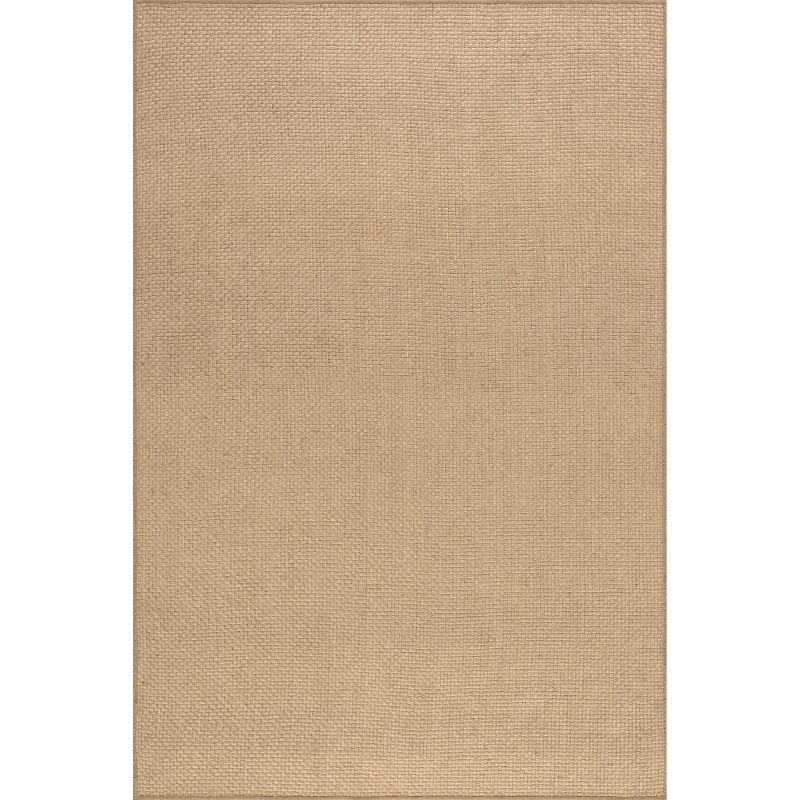 Natural Handmade Jute Flat Woven Area Rug, 4' x 6'