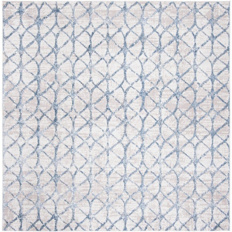 Amelia 3' x 3' Square Grey and Blue Synthetic Rug