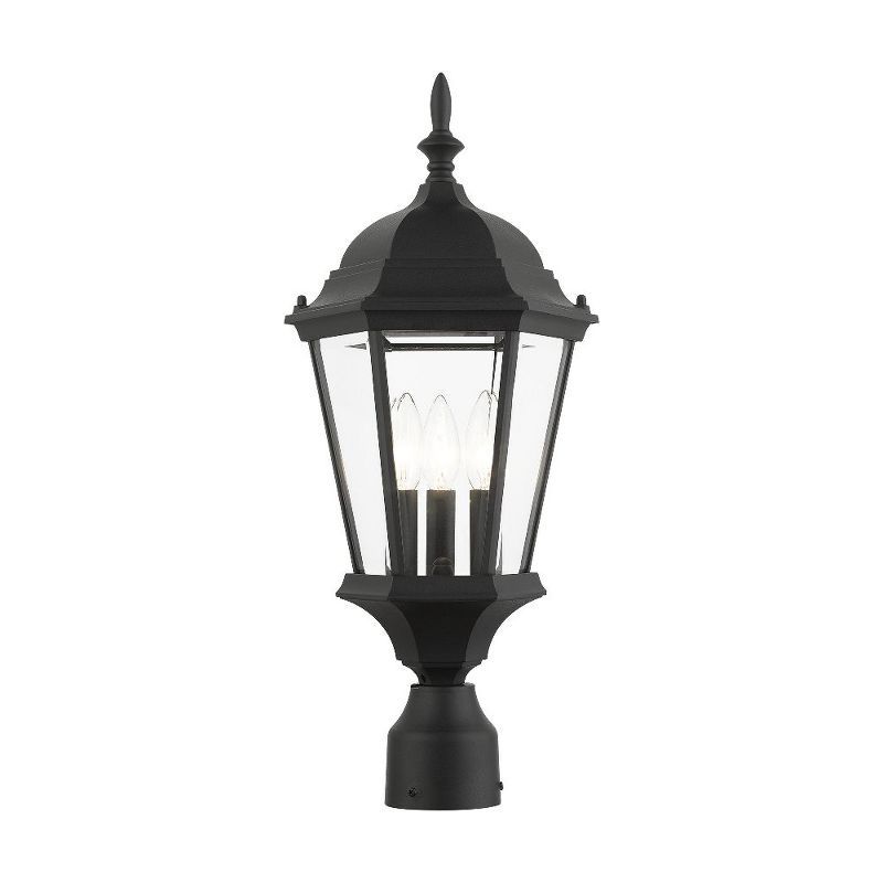 Hamilton Black Aluminum Outdoor Post Light with Clear Glass