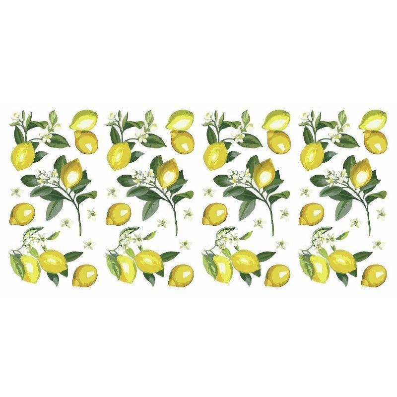 Lemon Peel and Stick Vinyl Wall Decals, 40pc