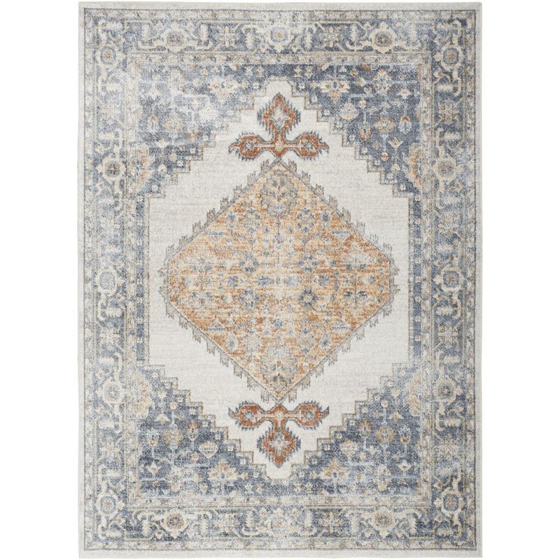Nourison Astra Machine Washable Vintage Persian Indoor Rug Grey/Gold 9' x 12'