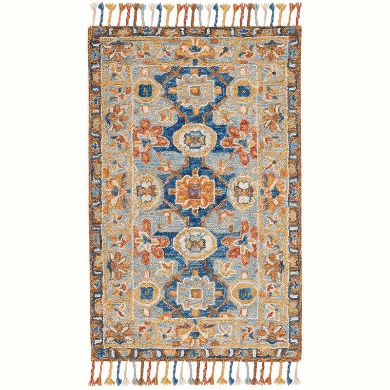 Gray Wool Tufted Handmade Rectangular Area Rug 3' x 5'