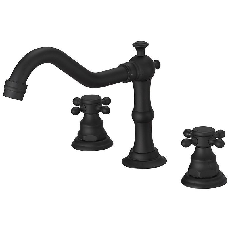 Matte Black 8-Inch Widespread 2-Handle Bathroom Faucet with Drain Kit