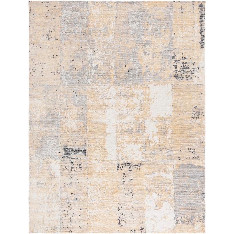 Hand-Knotted Light Blue Abstract Wool Area Rug, 8' x 10'