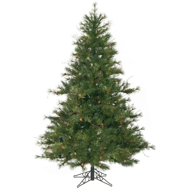 6.5' Green Pine Artificial Christmas Tree with Pine Cones