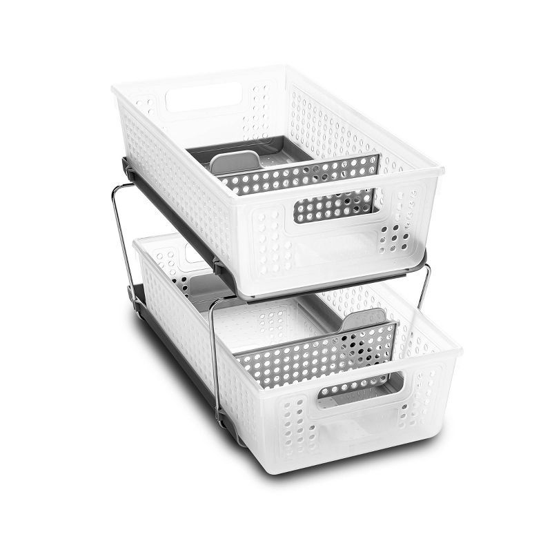 Frost and Gray Two-Tier Organizer with Dividers