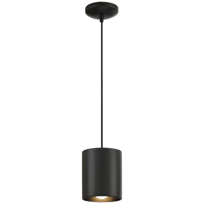 Matte Black Steel Mini Drum Pendant Light