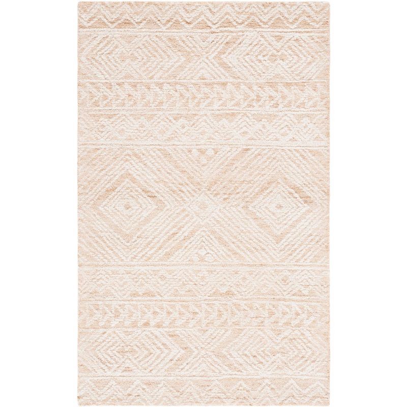 Elegance Ivory Hand-tufted Wool Rectangular Rug - 3' x 5'