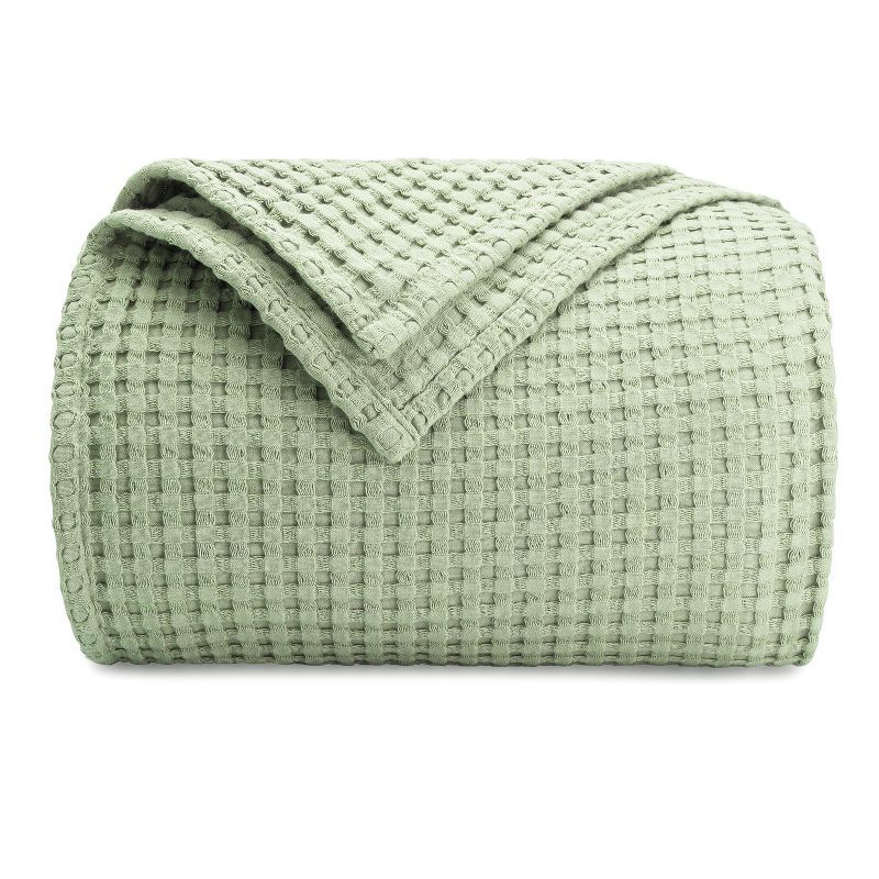 King Sage Cotton Waffle Weave Throw Blanket