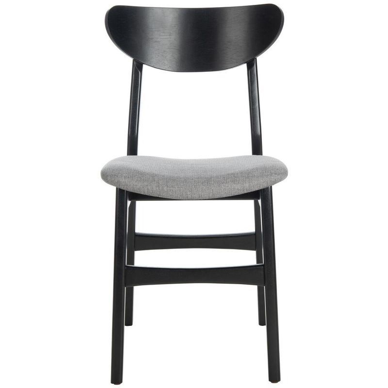 Lucca Black Wood Side Chair with Grey Cushion