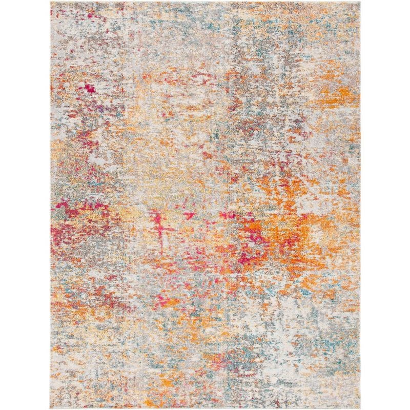 Madison Gray and Turquoise Abstract Area Rug