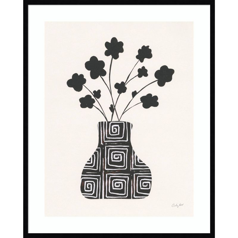 33" x 41" Black and White Botanical Wood Framed Wall Art Print