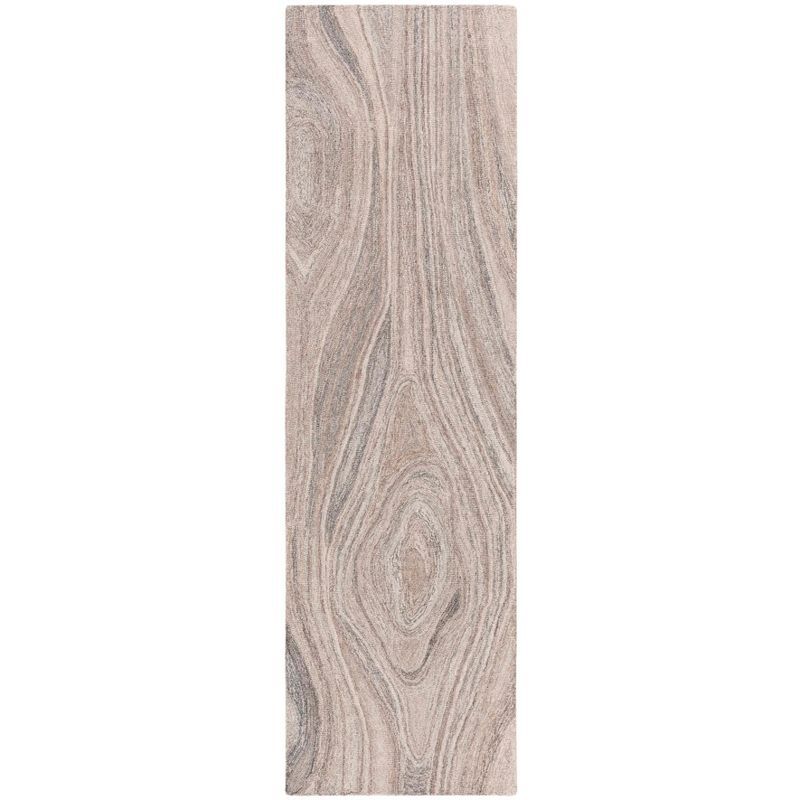 Elysian Abstract Gray Wool Runner Rug, 2'3" x 8', Hand-Tufted