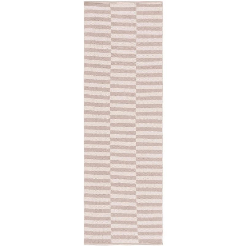 Ivory and Light Grey Handwoven Cotton Area Rug