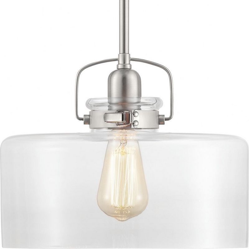 Calhoun Apothecary-Style Glass Jar Pendant Light in Brushed Nickel