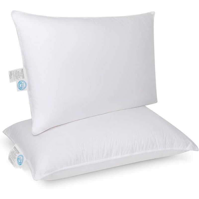 King Size White Goose Down Medium Firmness Pillow Set