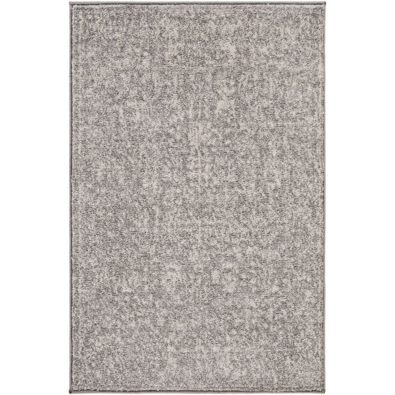 Elegant Gray Tufted Rectangular Synthetic Area Rug