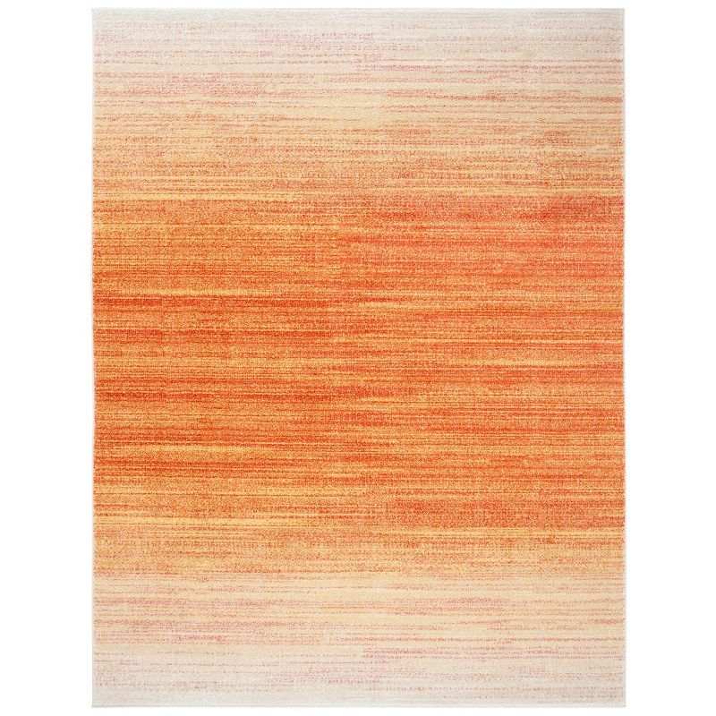 Adirondack 8' x 10' Orange and Red Synthetic Area Rug