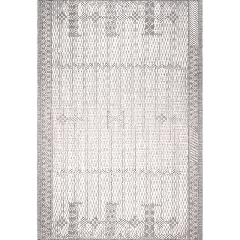 Lowen Gray Tribal Indoor/Outdoor Synthetic Area Rug