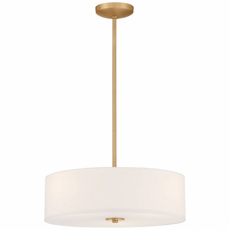 Antique Brushed Brass 18" LED Drum Ceiling Light - Transitional Design