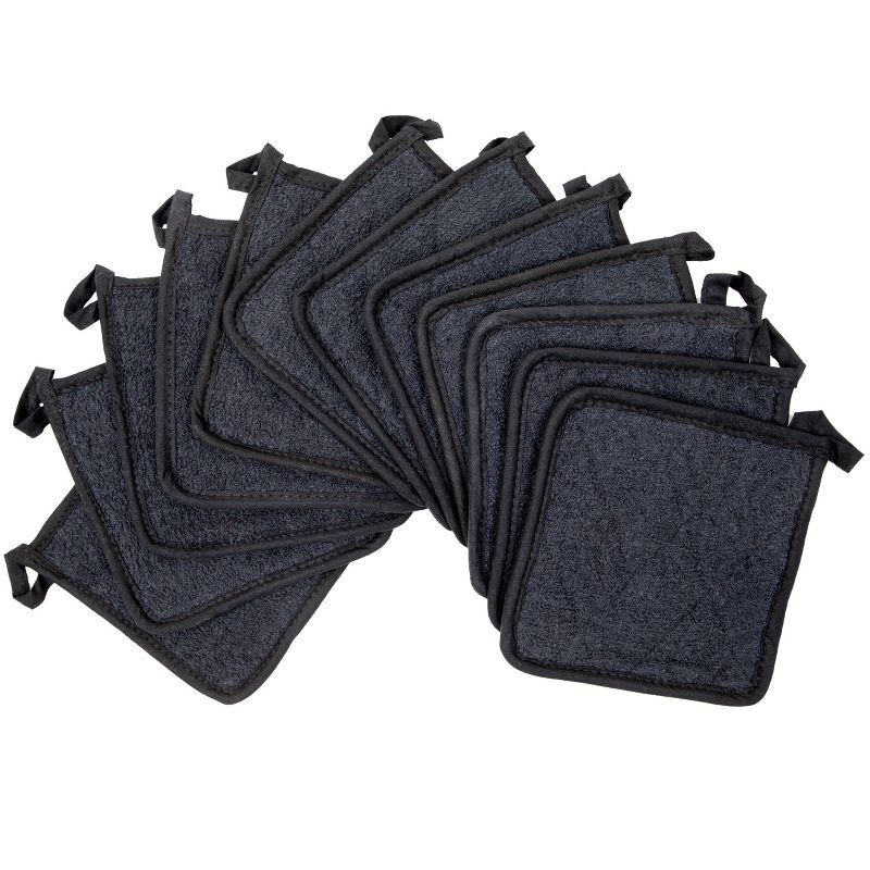 Arkwright Black Cotton 12-Pack Heat Resistant Pot Holders