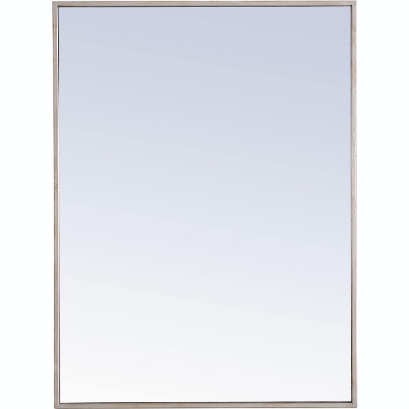 Elegant Silver Rectangular Metal Frame Mirror 24x32