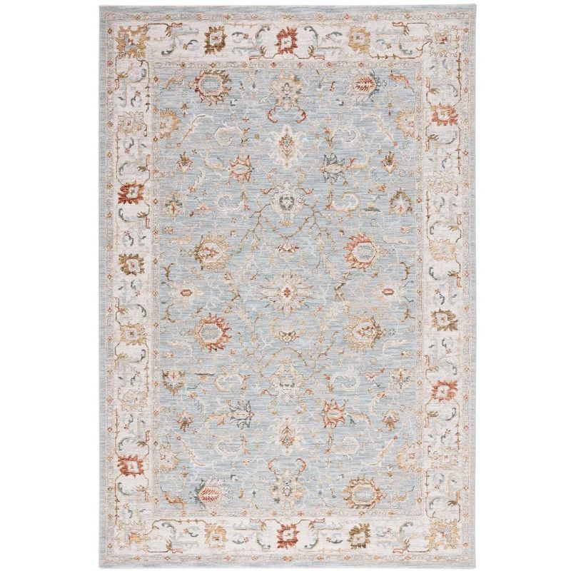 Elegance Blue Wool-Synthetic Blend 8' x 10' Hand-Knotted Area Rug