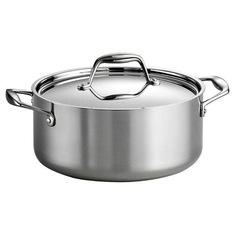 Tri-Ply Clad 5-Quart Stainless Steel Round Dutch Oven