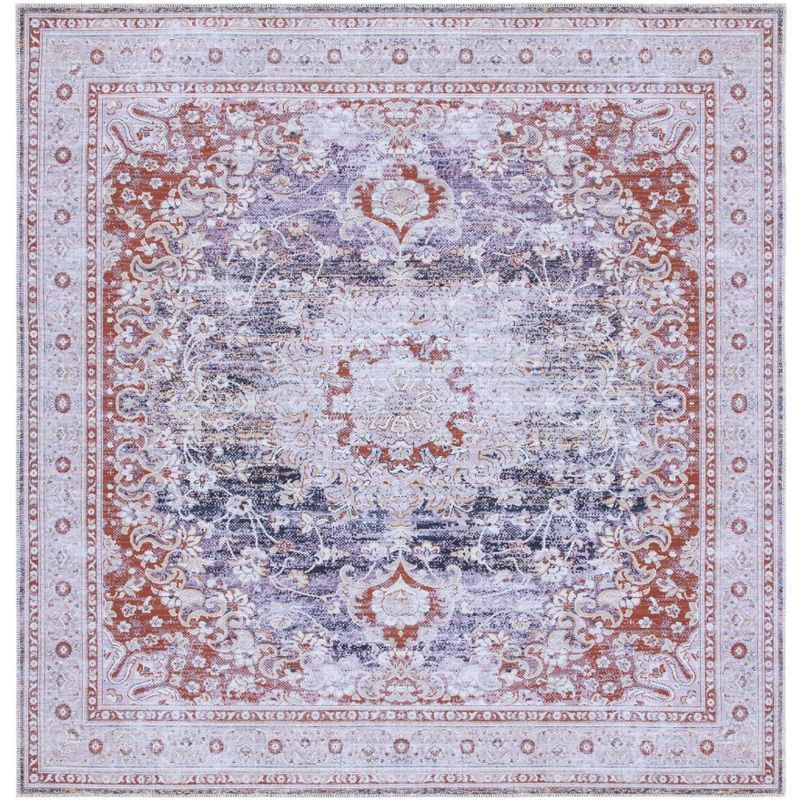 Serapi Square Grey and Light Grey Viscose Area Rug
