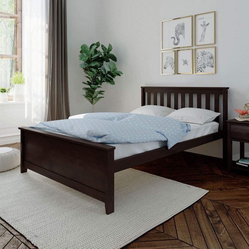 Espresso Pine Full Platform Bed with Storage and Headboard