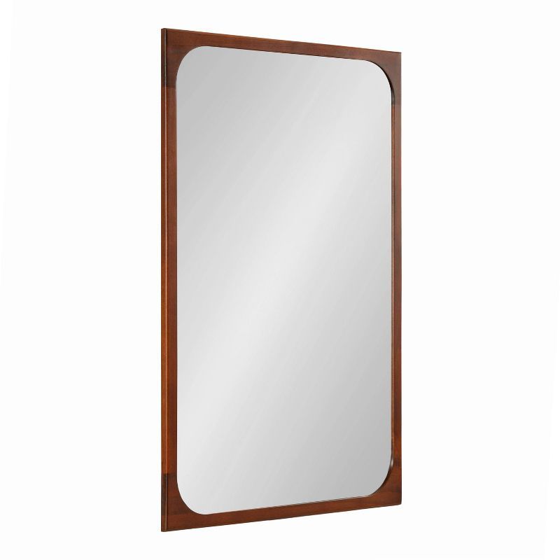 Kenai Walnut Brown 24" x 36" Rectangular Wood Bathroom Vanity Mirror