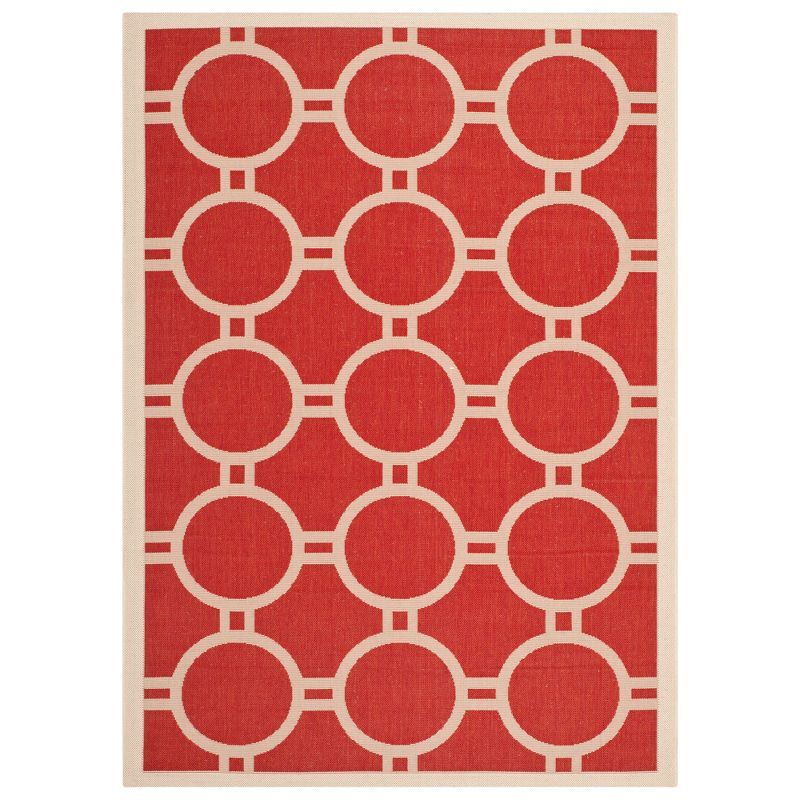 Red Square Easy-Care Synthetic Indoor/Outdoor Rug, 59"