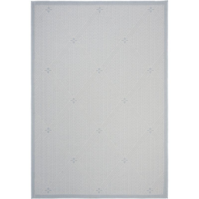 Gray Synthetic Rectangular Stain-Resistant Area Rug 4'5" x 6'5"