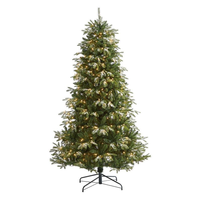 7ft Snowed Grand Teton Prelit Artificial Christmas Tree with Warm White Lights