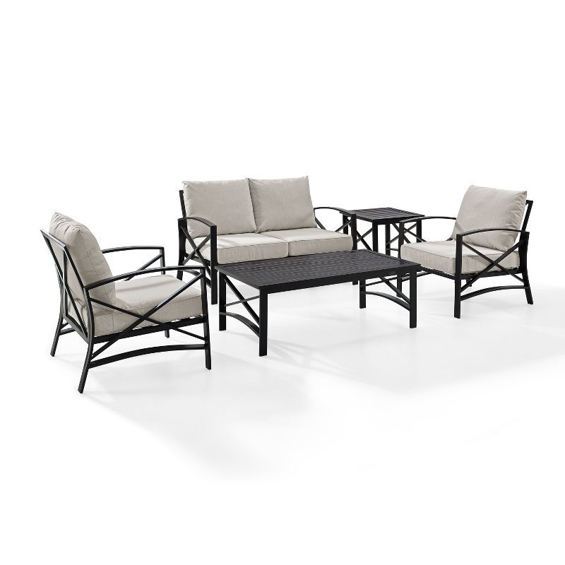 Kaplan 5-Piece Oatmeal and Bronze Outdoor Conversation Set