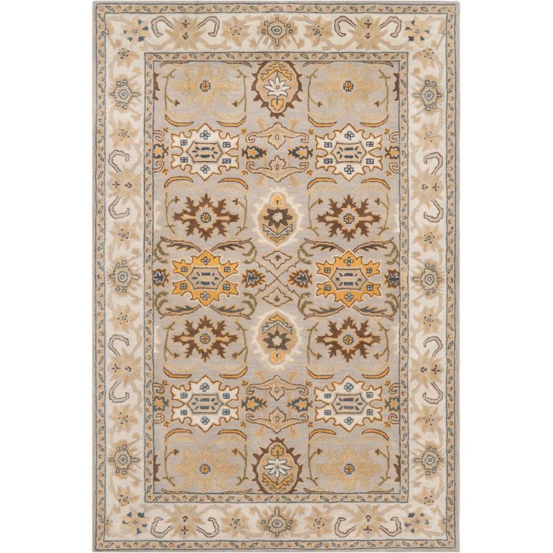 Elegant Heritage 6' x 9' Hand-Tufted Wool Area Rug in Light Grey