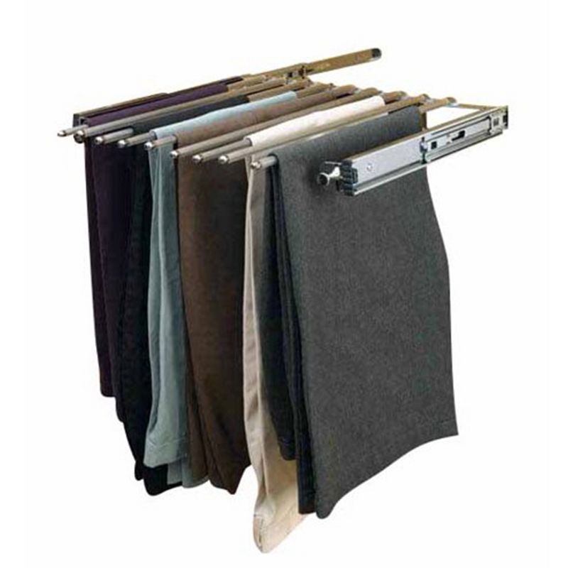 Chrome Portable Wire Closet Pullout Pants Rack