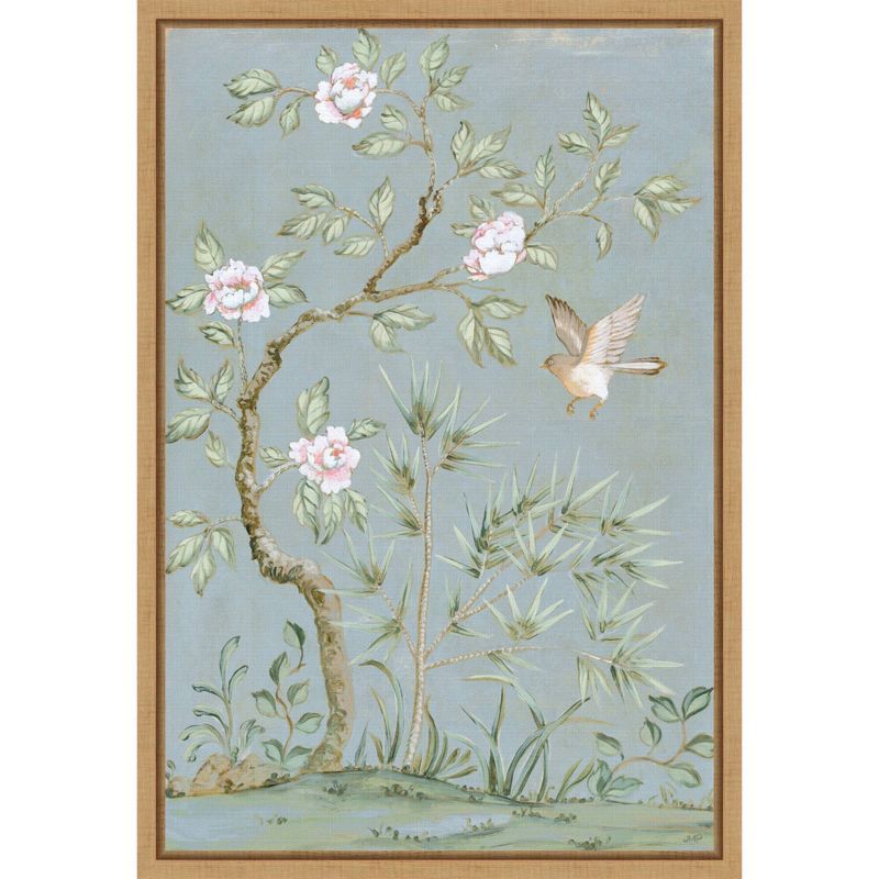 Spring Floral and Bird Framed Canvas Art Print, 16" x 23"